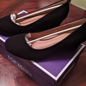 Top Moda black wedges